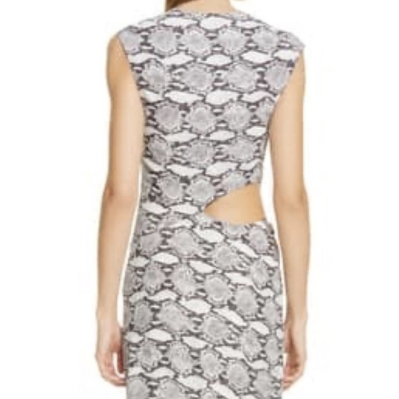 A.L.C. Beale Snakeskin Cutout Maxi Dress Womens 10 Sleeveless Cocktail Party - Picture 2 of 13